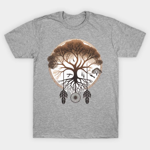 Dream Catcher Tree - Designs for a Green Future T-Shirt by Greenbubble